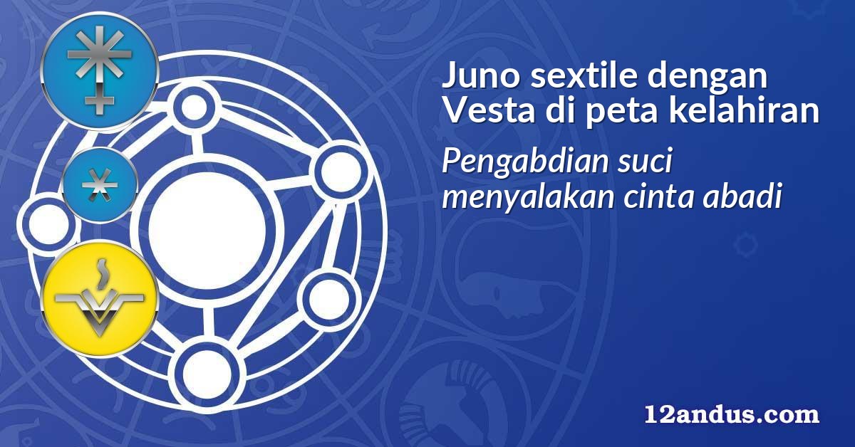 Juno sextile dengan Vesta di peta kelahiran