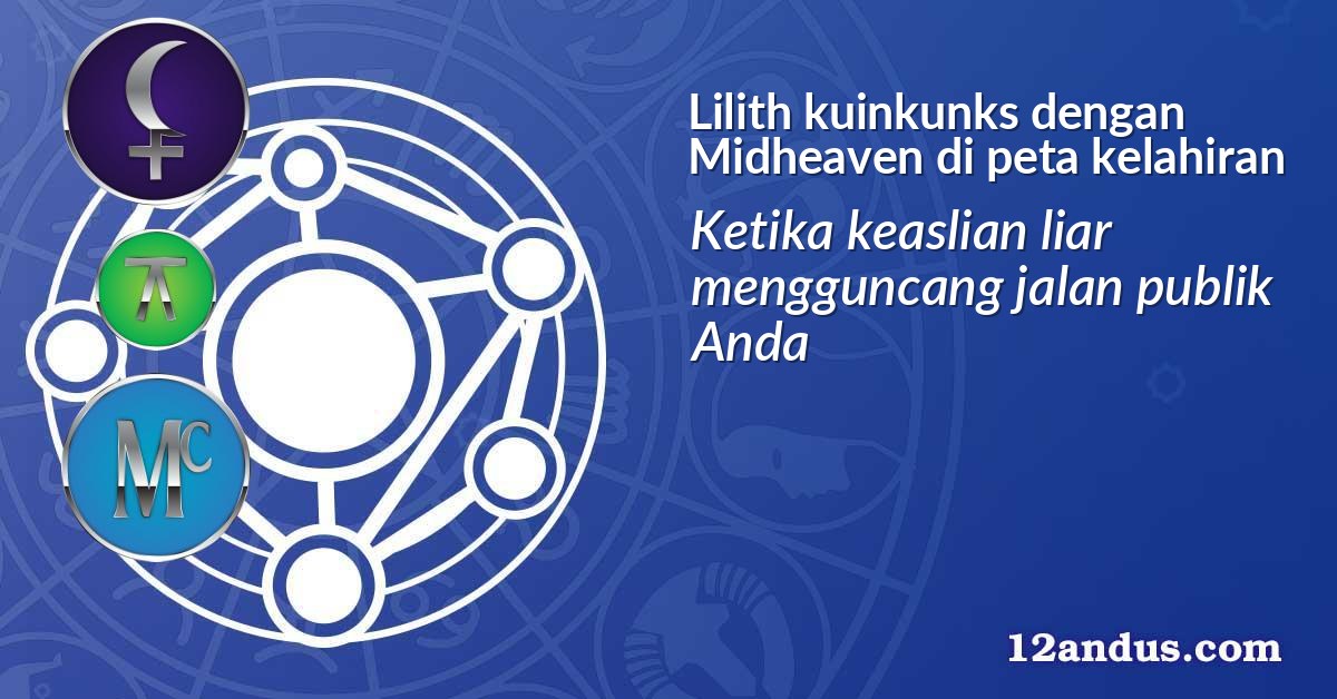 Lilith kuinkunks dengan Midheaven di peta kelahiran