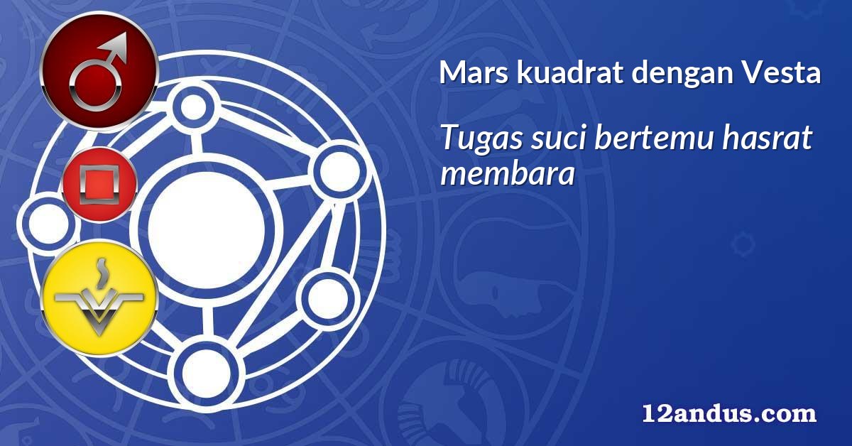 Mars kuadrat dengan Vesta