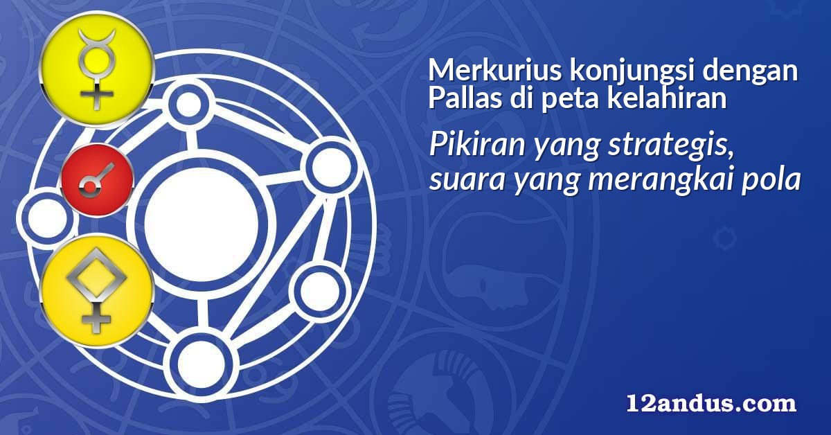 Merkurius konjungsi dengan Pallas di peta kelahiran