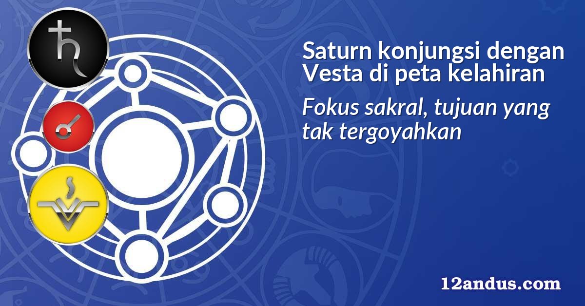 Saturn konjungsi dengan Vesta di peta kelahiran