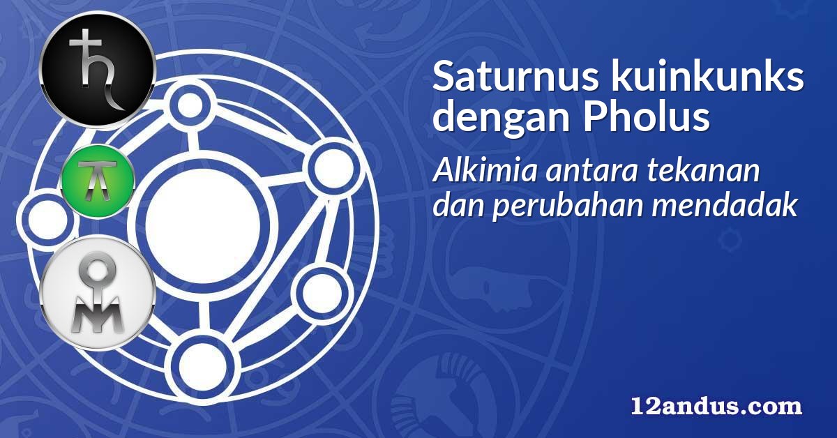 Saturnus kuinkunks dengan Pholus