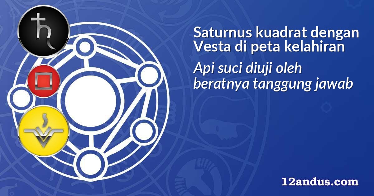 Saturnus kuadrat dengan Vesta di peta kelahiran