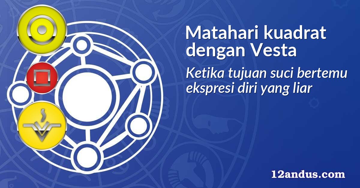 Matahari kuadrat dengan Vesta