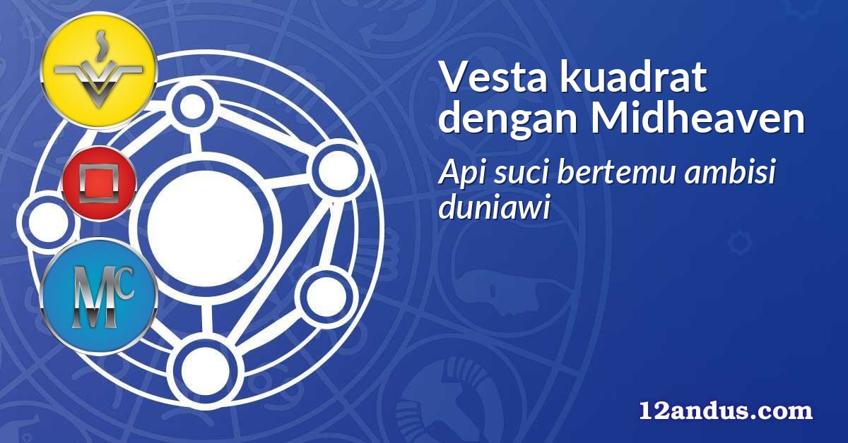 Vesta kuadrat dengan Midheaven