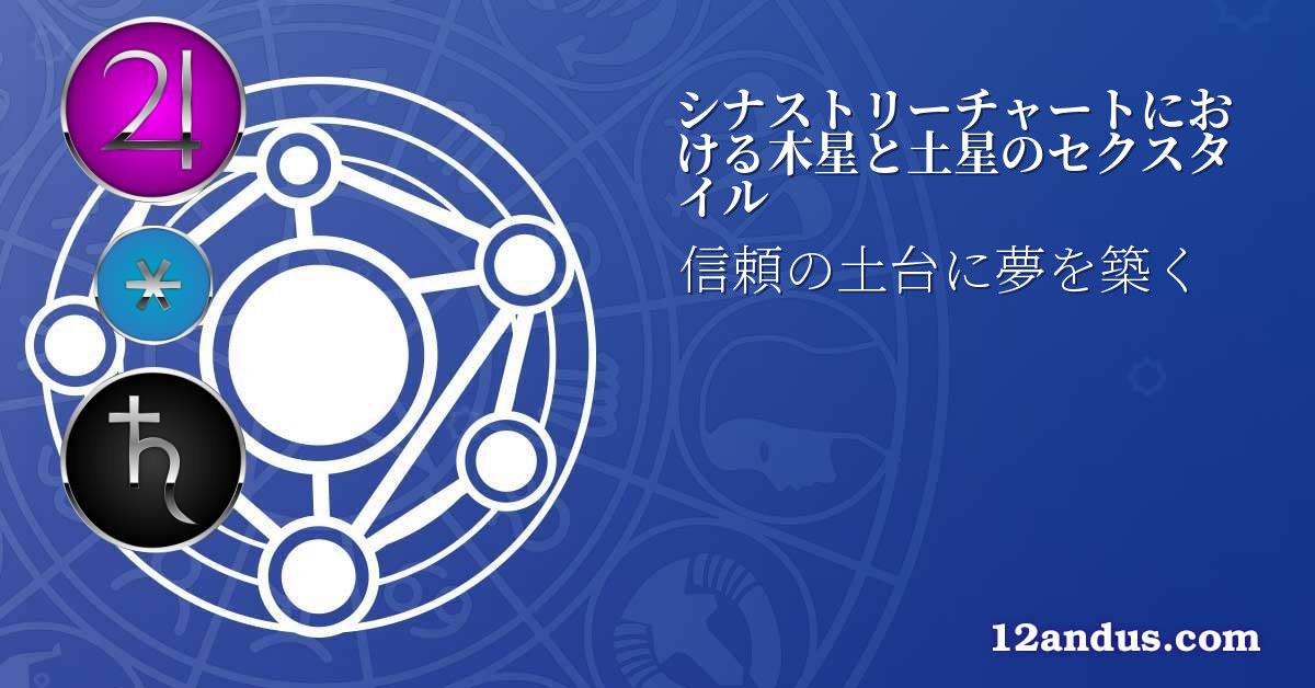 シナストリーチャートにおける木星と土星のセクスタイル