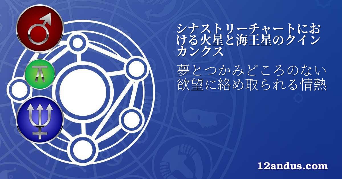 シナストリーチャートにおける火星と海王星のクインカンクス