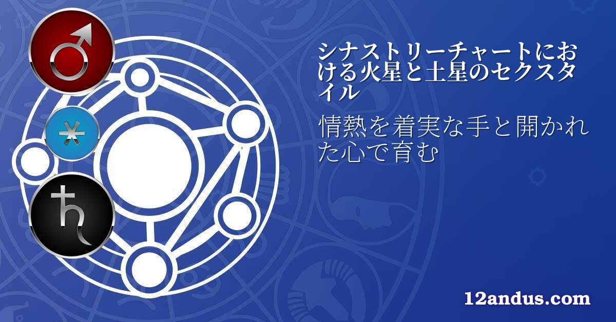 シナストリーチャートにおける火星と土星のセクスタイル