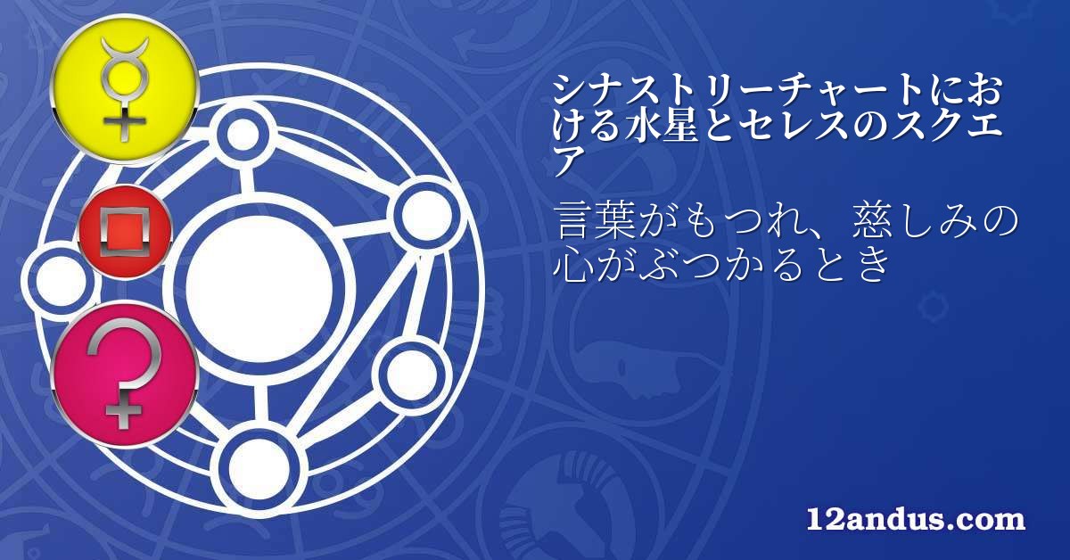 シナストリーチャートにおける水星とセレスのスクエア