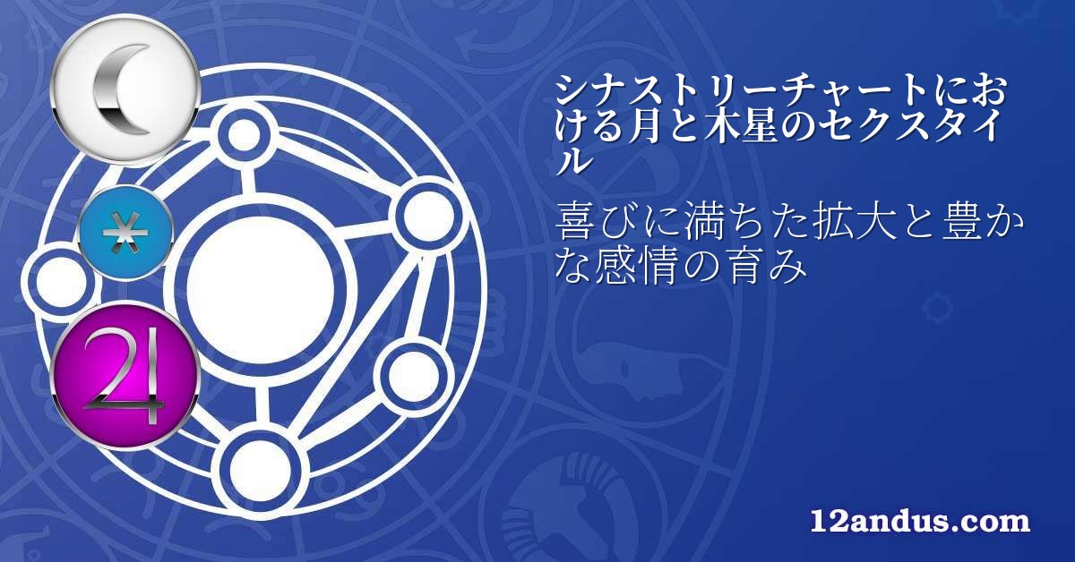 シナストリーチャートにおける月と木星のセクスタイル