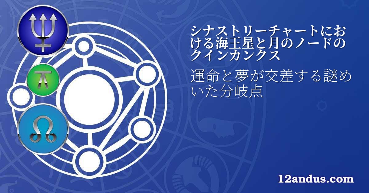 シナストリーチャートにおける海王星と月のノードのクインカンクス