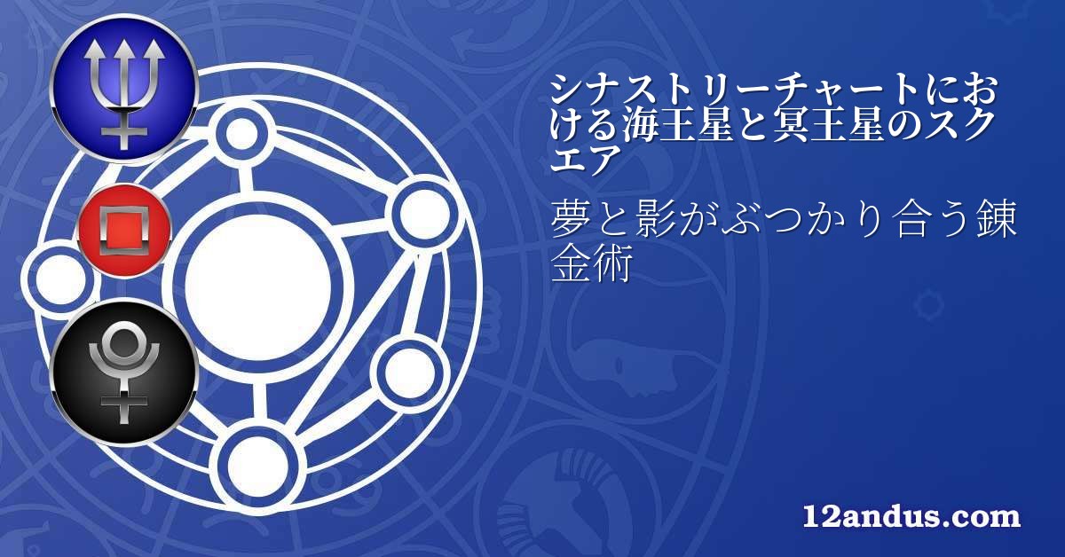 シナストリーチャートにおける海王星と冥王星のスクエア