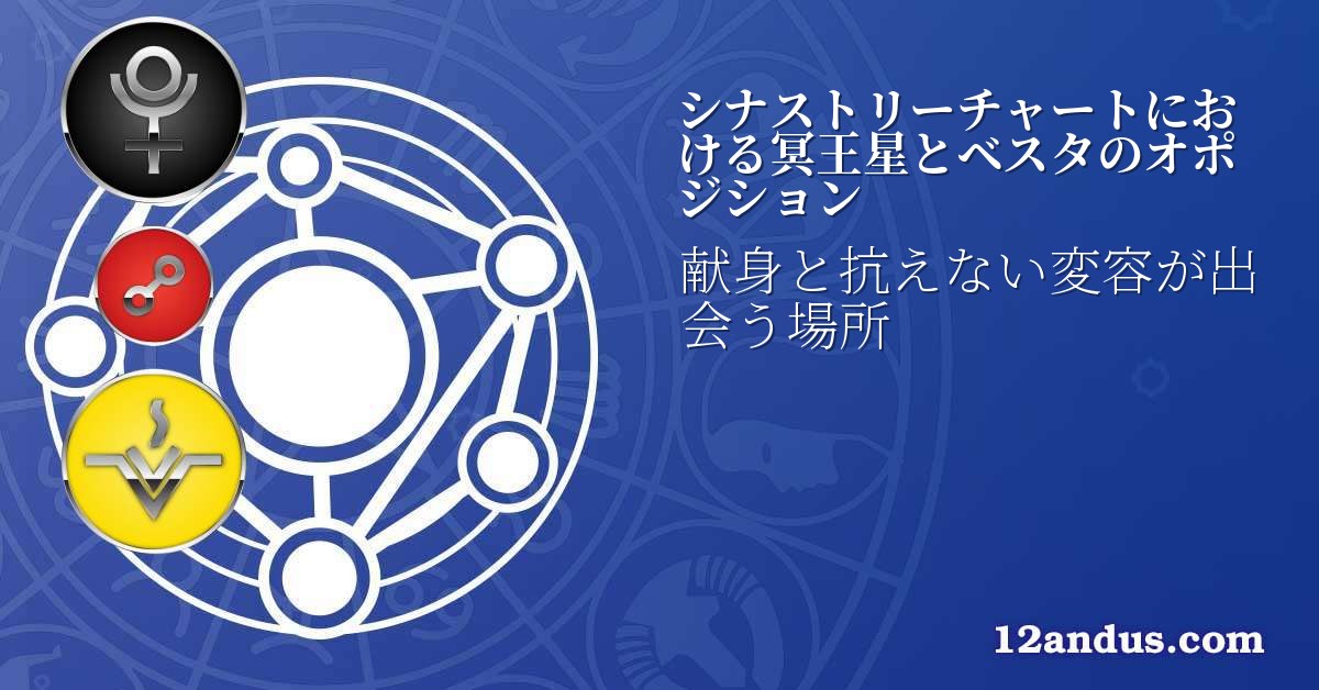 シナストリーチャートにおける冥王星とベスタのオポジション