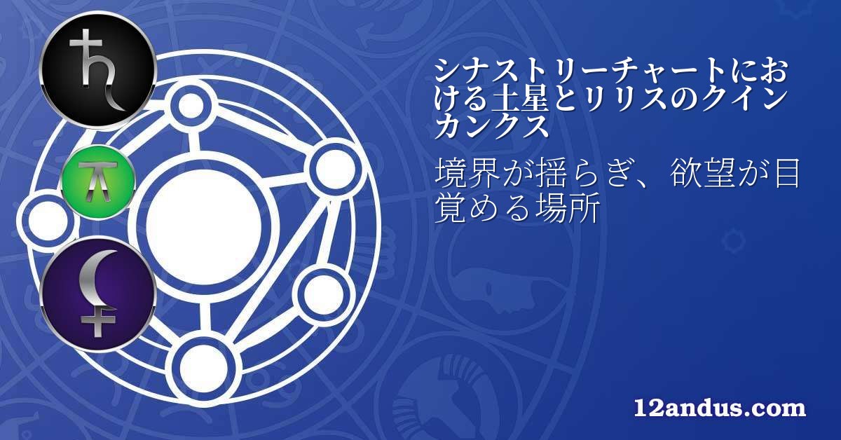 シナストリーチャートにおける土星とリリスのクインカンクス