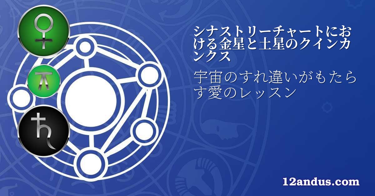 シナストリーチャートにおける金星と土星のクインカンクス