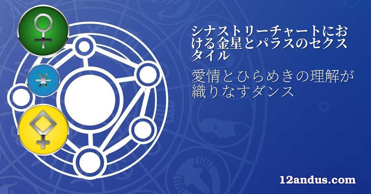 シナストリーチャートにおける金星とパラスのセクスタイル