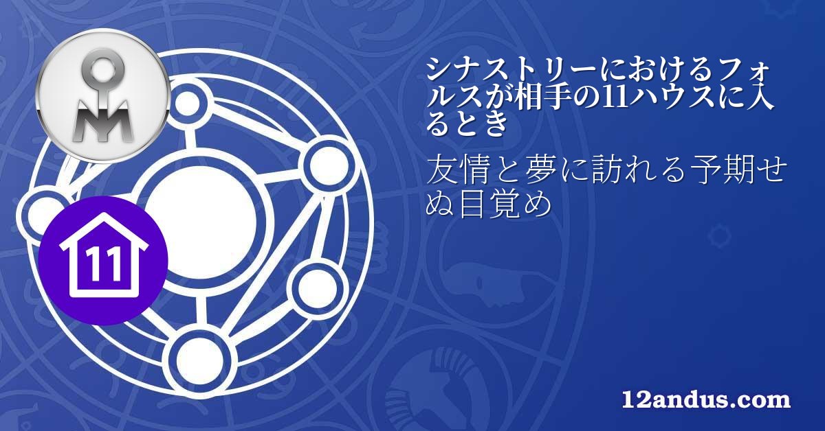 シナストリーにおけるフォルスが相手の11ハウスに入るとき