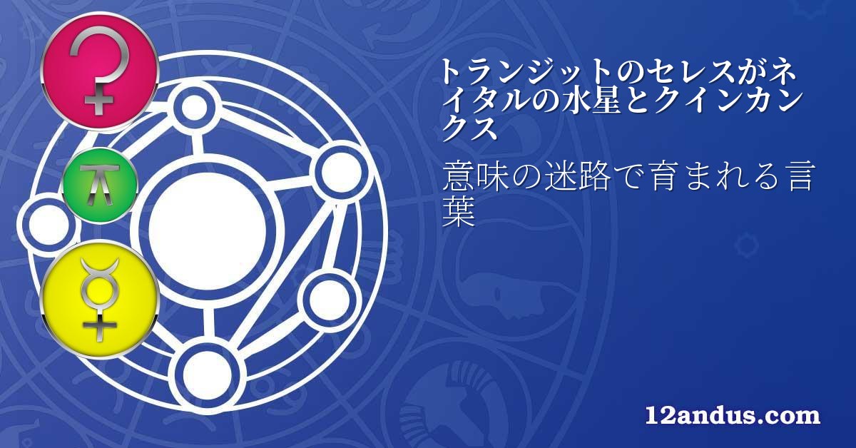 トランジットのセレスがネイタルの水星とクインカンクス