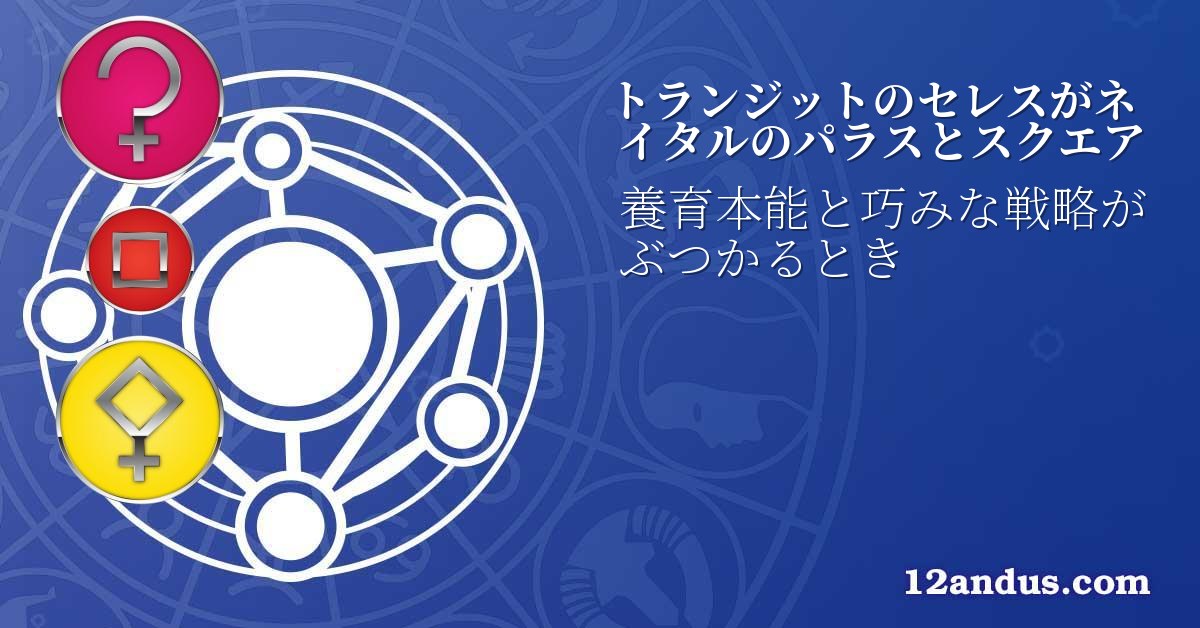 トランジットのセレスがネイタルのパラスとスクエア