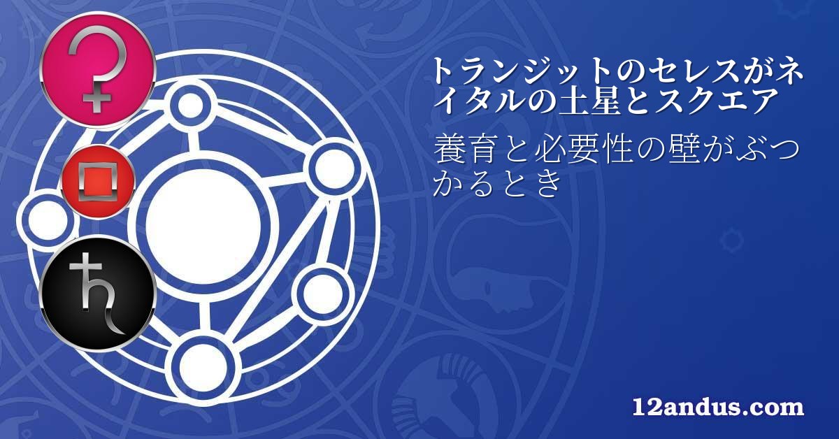トランジットのセレスがネイタルの土星とスクエア