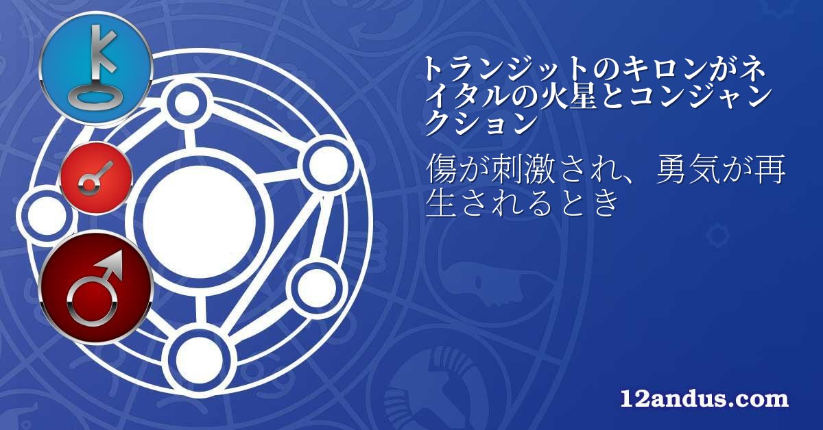 トランジットのキロンがネイタルの火星とコンジャンクション
