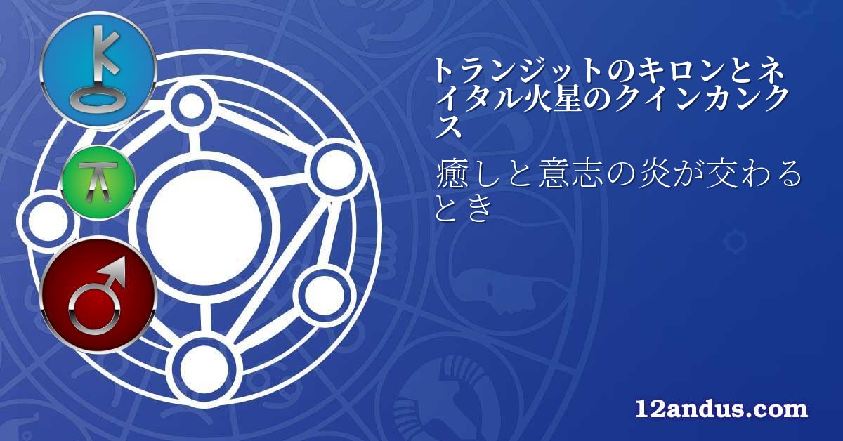 トランジットのキロンとネイタル火星のクインカンクス