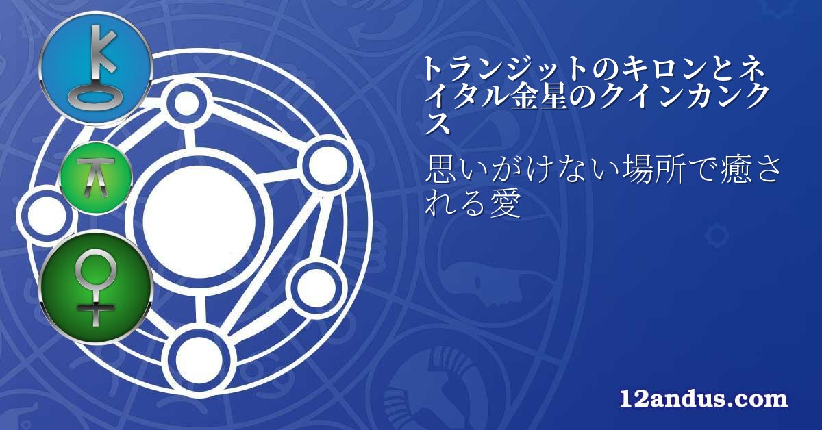トランジットのキロンとネイタル金星のクインカンクス