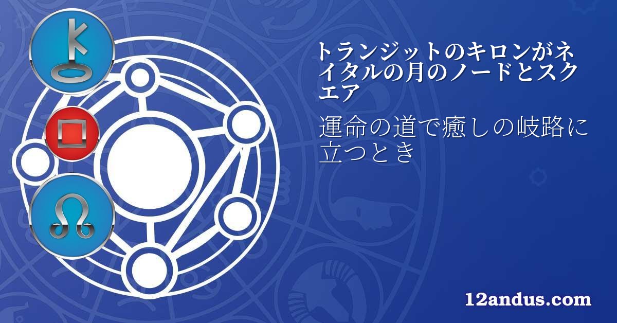 トランジットのキロンがネイタルの月のノードとスクエア