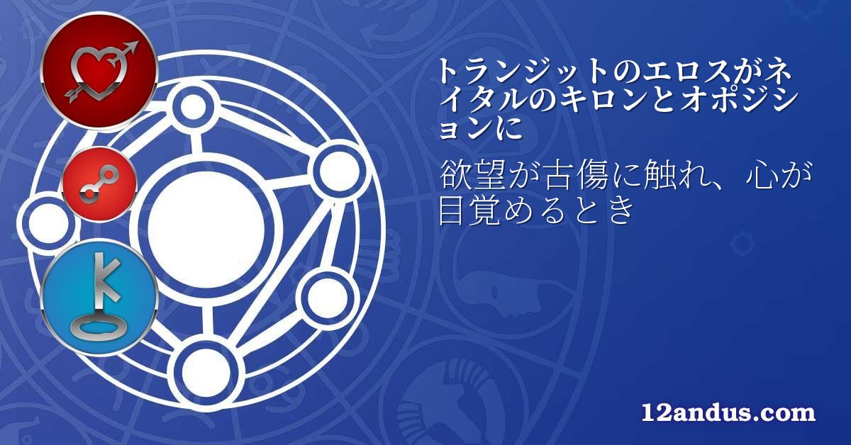 トランジットのエロスがネイタルのキロンとオポジションに
