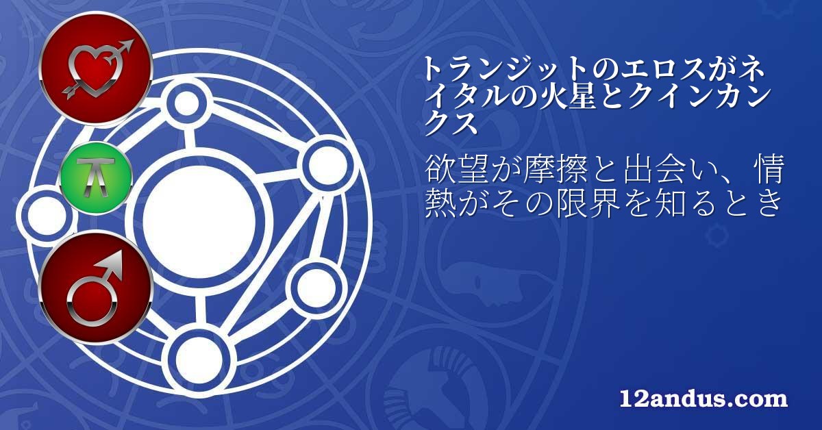 トランジットのエロスがネイタルの火星とクインカンクス