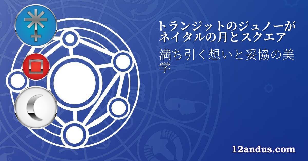 トランジットのジュノーがネイタルの月とスクエア
