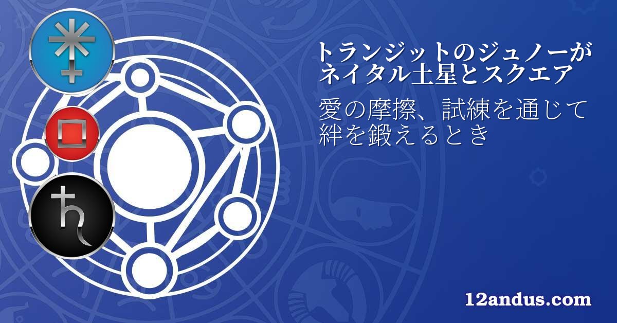トランジットのジュノーがネイタル土星とスクエア