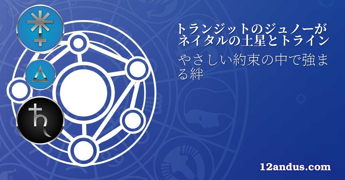 トランジットのジュノーがネイタルの土星とトライン