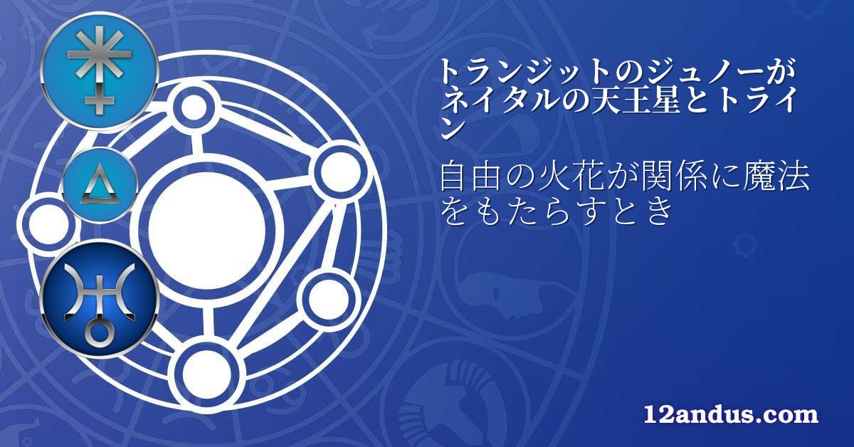 トランジットのジュノーがネイタルの天王星とトライン