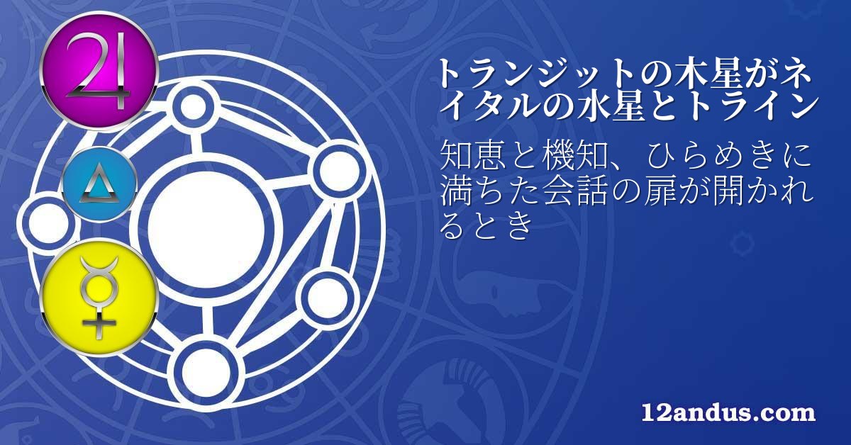 トランジットの木星がネイタルの水星とトライン