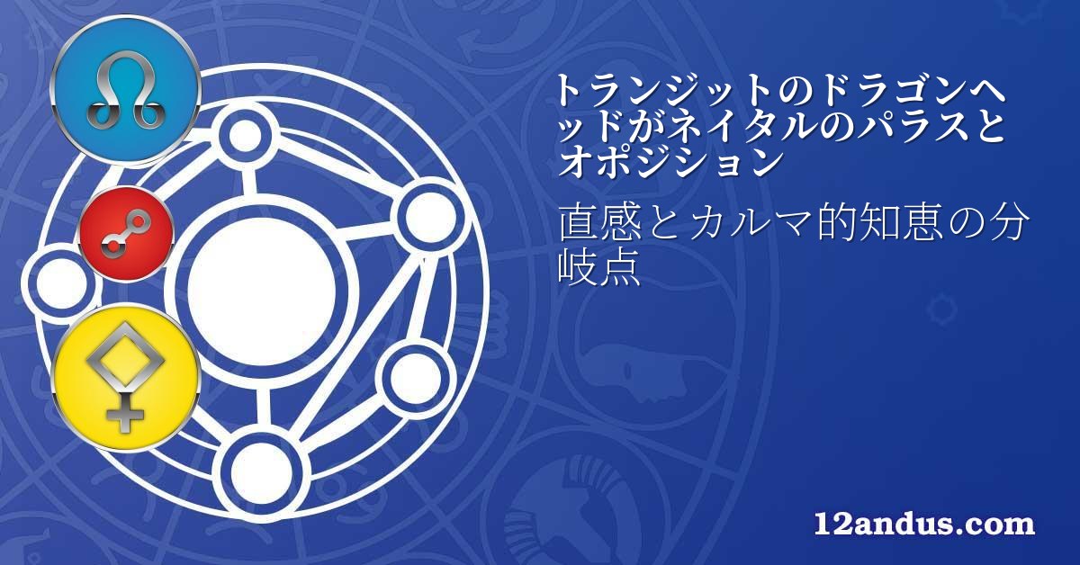 トランジットのドラゴンヘッドがネイタルのパラスとオポジション