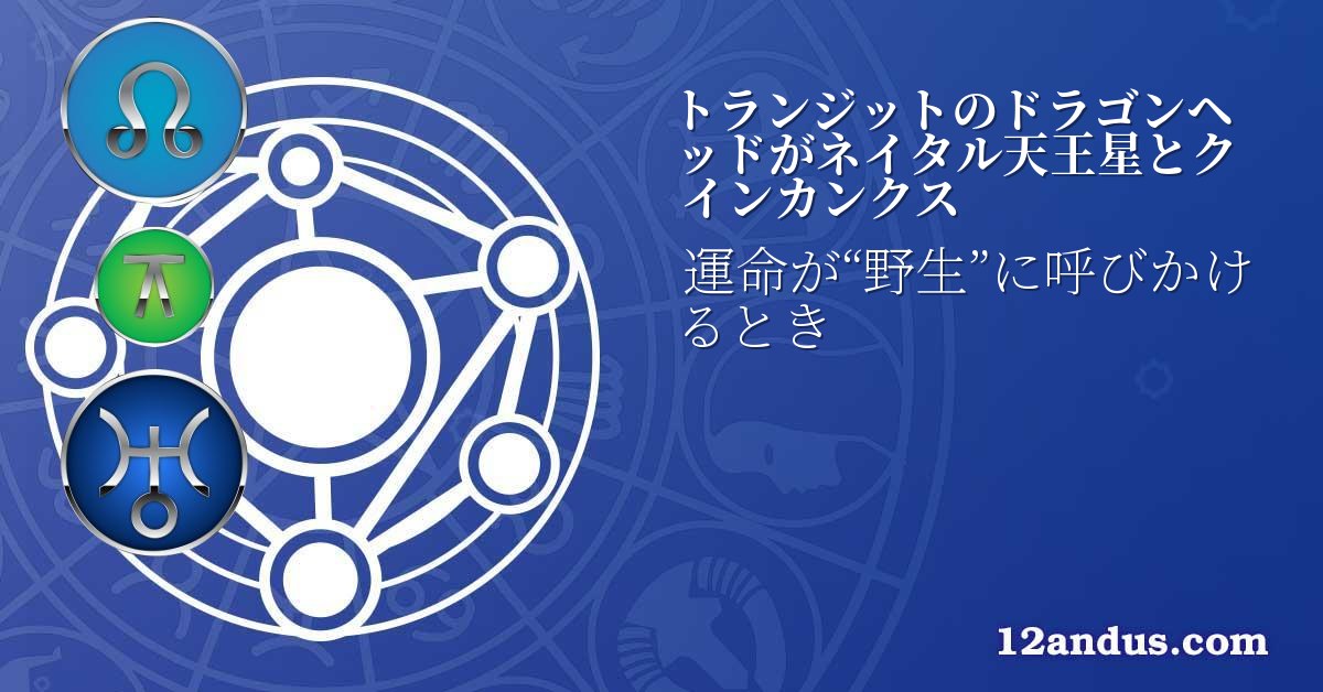 トランジットのドラゴンヘッドがネイタル天王星とクインカンクス