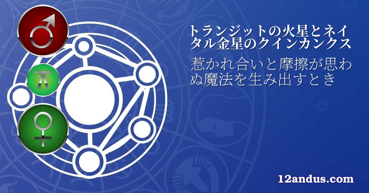 トランジットの火星とネイタル金星のクインカンクス