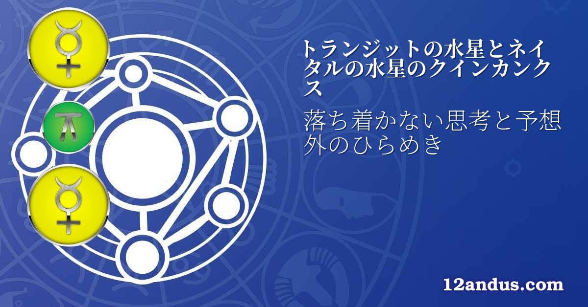 トランジットの水星とネイタルの水星のクインカンクス