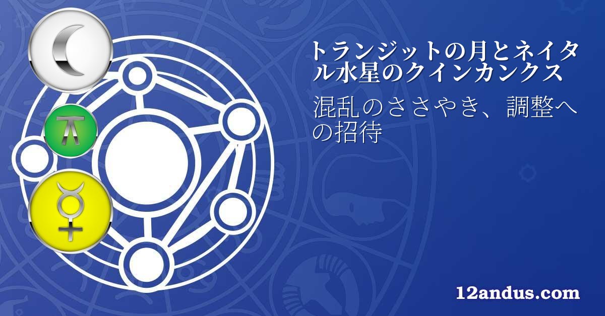 トランジットの月とネイタル水星のクインカンクス