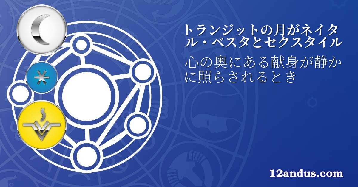 トランジットの月がネイタル・ベスタとセクスタイル
