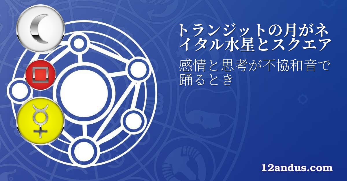 トランジットの月がネイタル水星とスクエア
