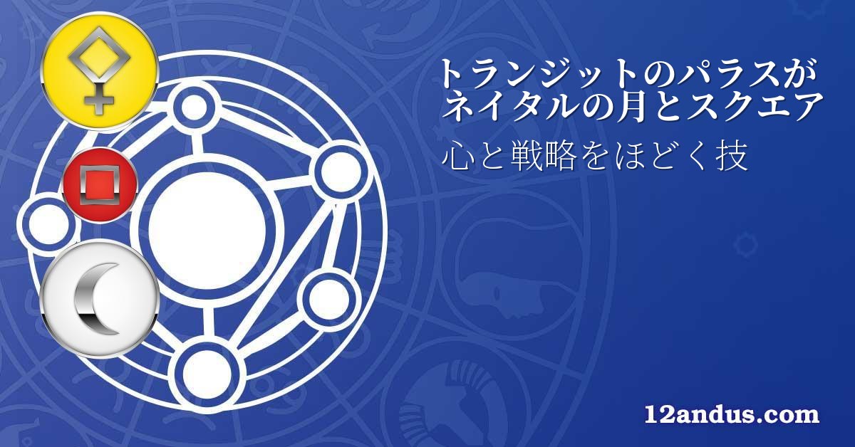 トランジットのパラスがネイタルの月とスクエア