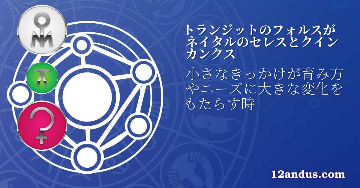 トランジットのフォルスがネイタルのセレスとクインカンクス