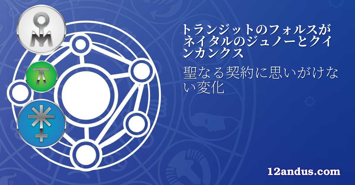 トランジットのフォルスがネイタルのジュノーとクインカンクス