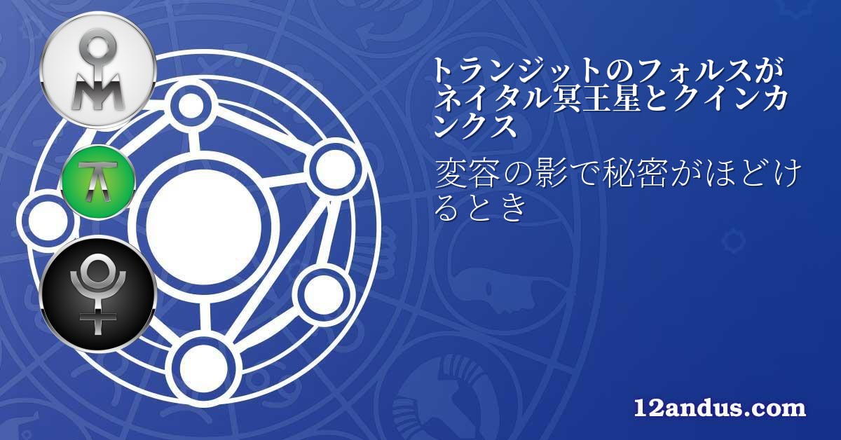 トランジットのフォルスがネイタル冥王星とクインカンクス
