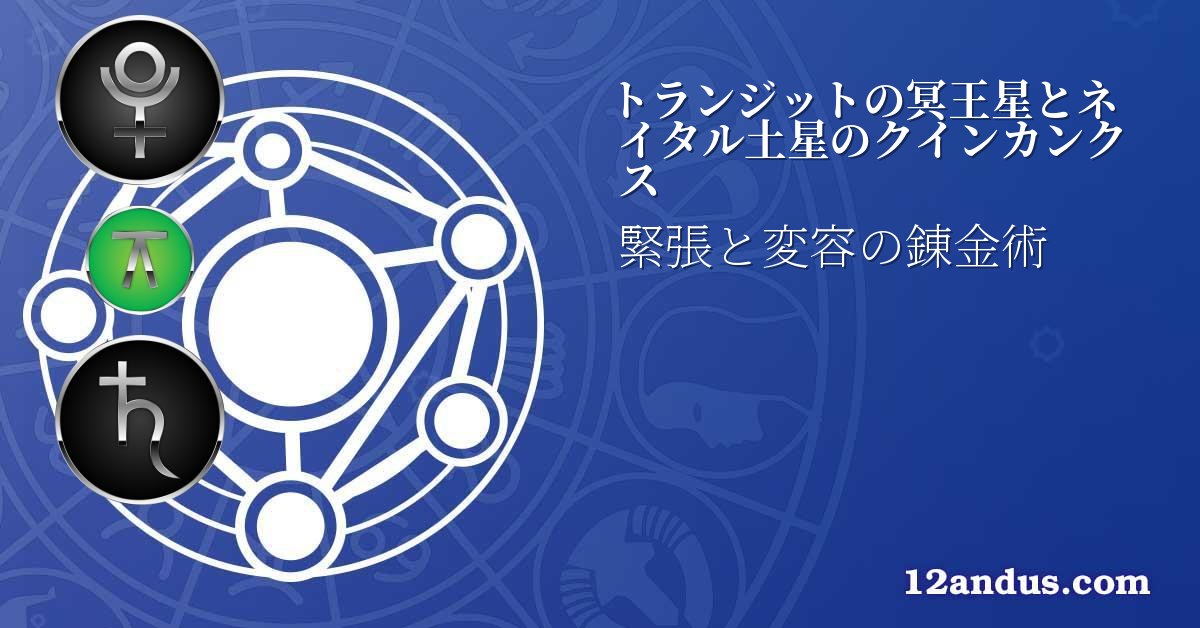トランジットの冥王星とネイタル土星のクインカンクス