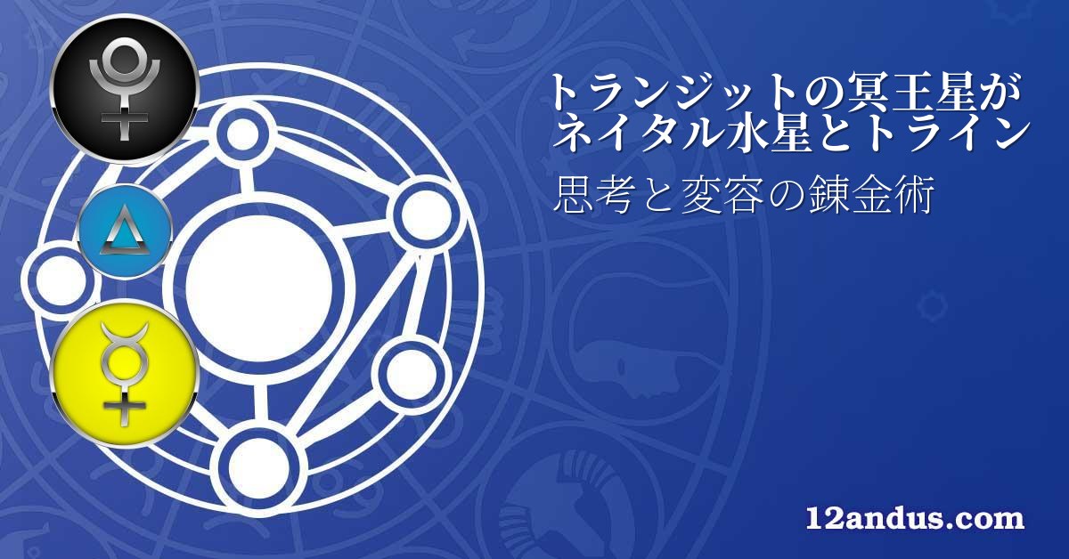 トランジットの冥王星がネイタル水星とトライン