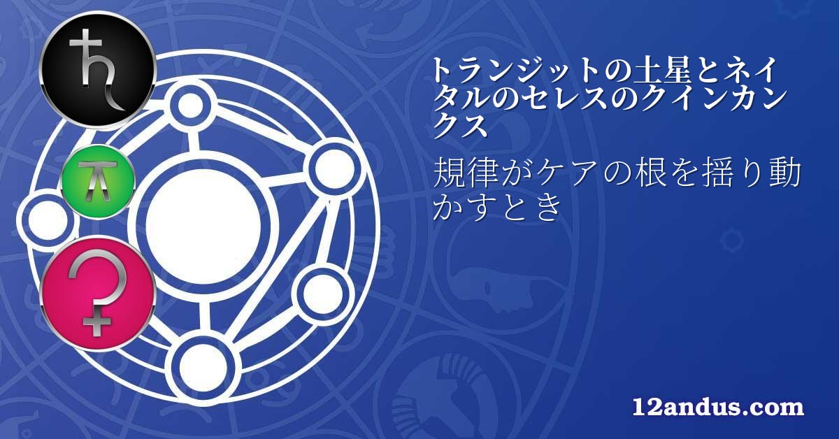 トランジットの土星とネイタルのセレスのクインカンクス