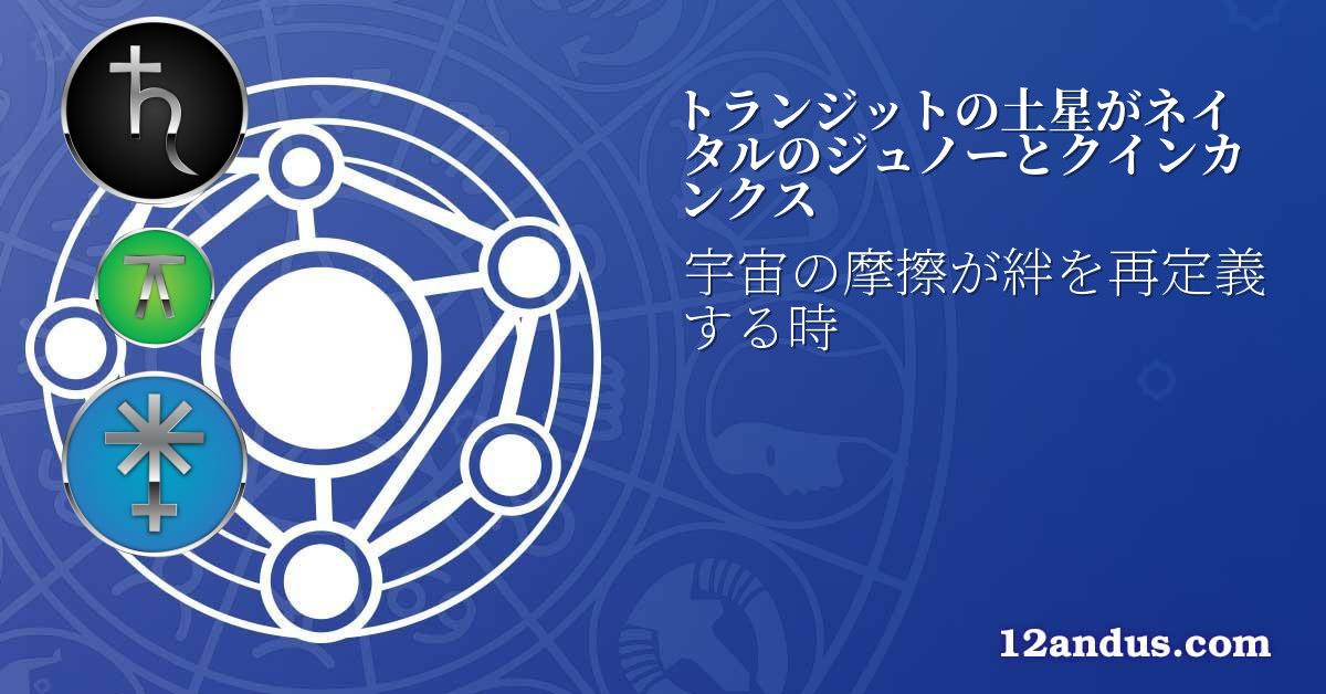 トランジットの土星がネイタルのジュノーとクインカンクス